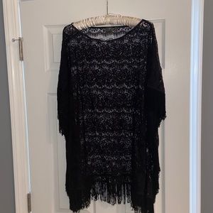 Make + Model Black Cover Up with Fringe